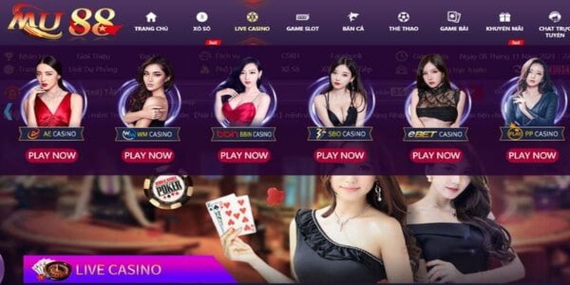 Điểm mạnh của sảnh casino tại Mu88