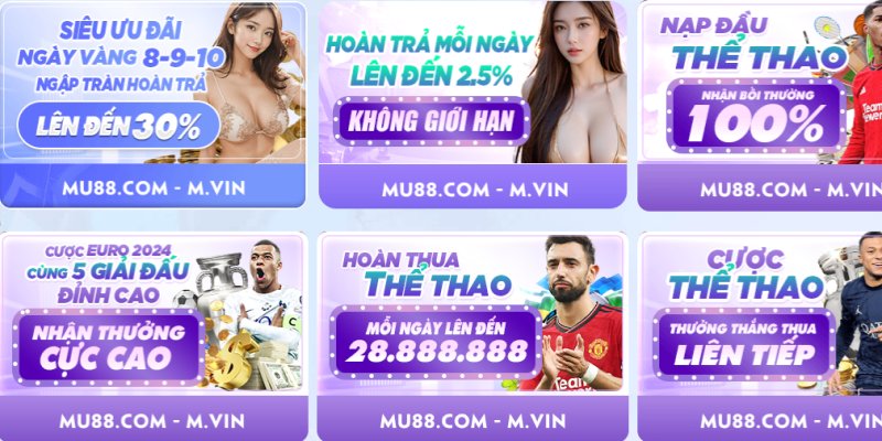 Khuyến mãi thể thao Mu88 nạp lần đầu